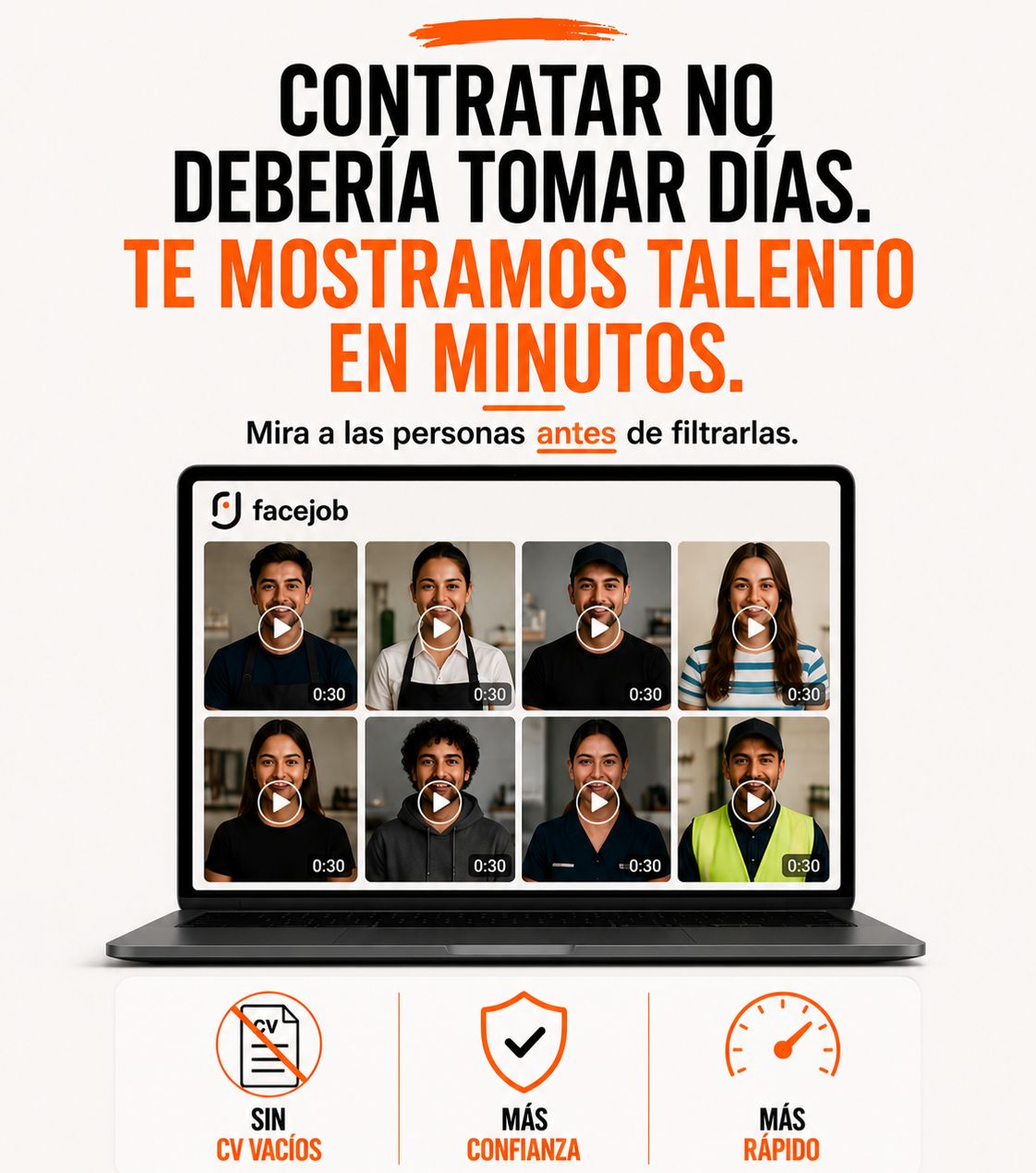Contratar no debería tomar días. Te mostramos talento en minutos.